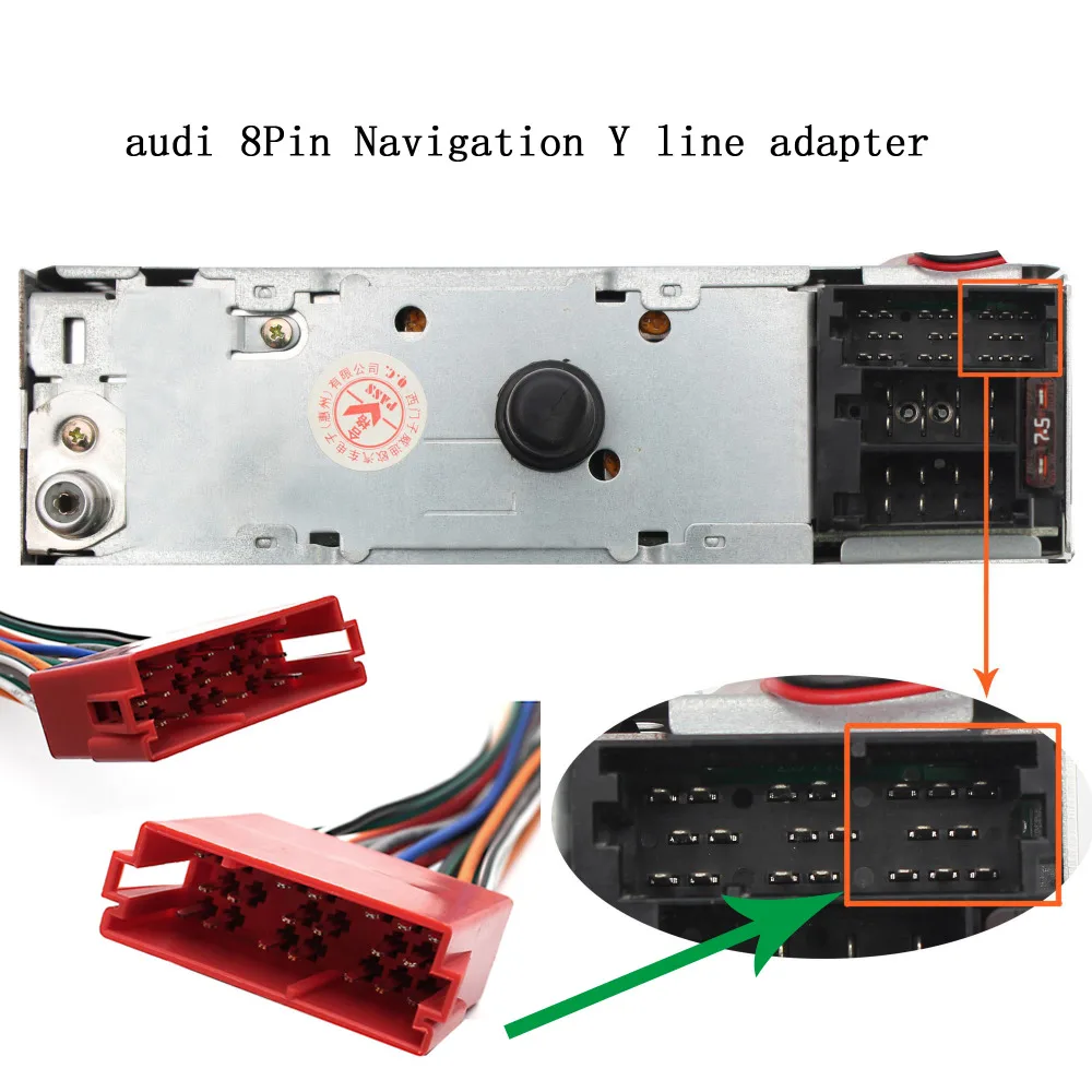 Moonet Adaptor Antarmuka Radio Mobil Kabel MP3 MP4 AUX In Navigator Y Line untuk Audi 8Pin QX993