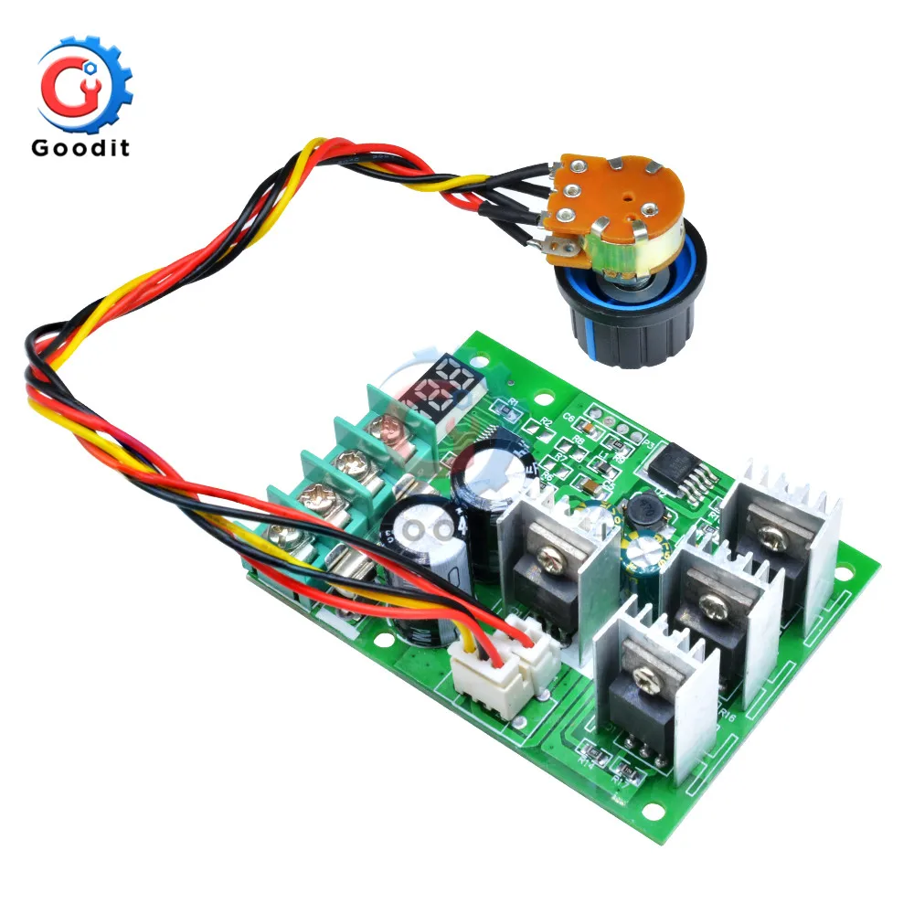 DC 6-60V 30A PWM DC Motor Speed Controller Control Governer Adjustable LED Digital Motor Speed Regulator 12V 24V 36V DC 6V-60V