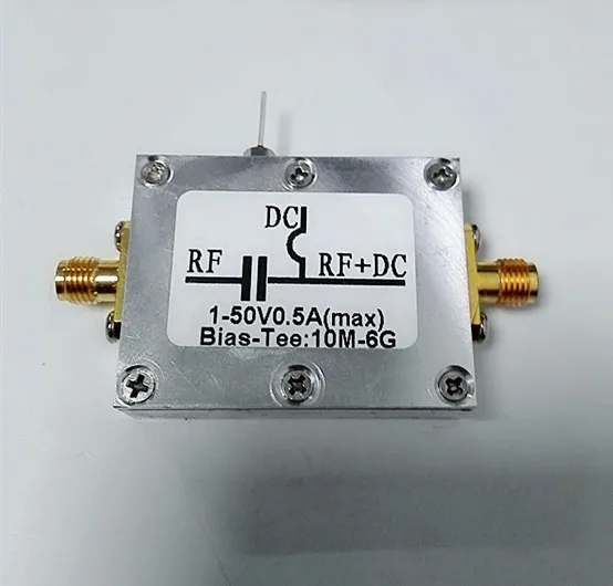 RF isolator biasing device coaxial feeding Bias Tee 10MHz-6GHz low insertion loss