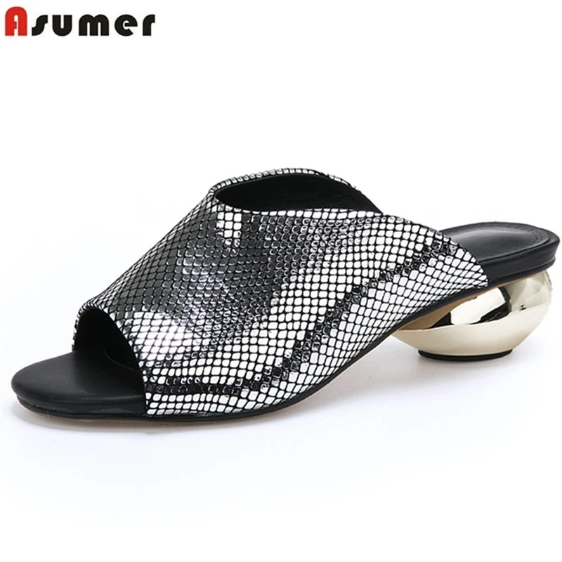 ASUMER Plus size 33-43 New 2021 Women sandals round heels open toe slingback summer shoes ladies dress shoes female mules