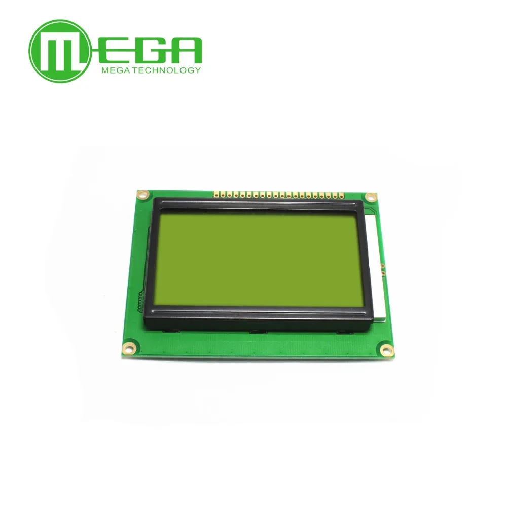 1pcs LCD 12864 128x64 Dots Graphic Yellow Green Color Backlight LCD Display Shield 5.0V  Automation Kits