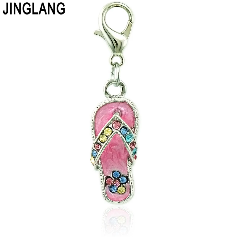 JINGLANG Lucky Hybrid Charms Colorful Alloy Pendant For Bracelet Necklace Jewelry Findings Craft Handmade 1 Psc