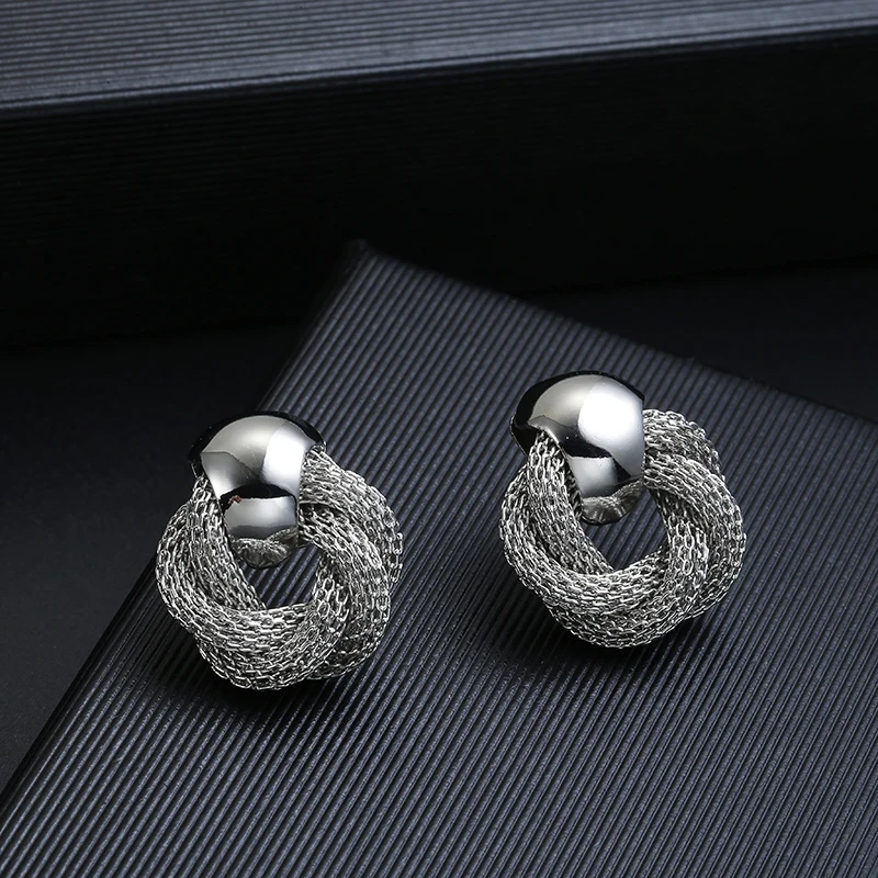 New Arrival Creative Mesh Chain Handmade Clip On Earrings No Pierced for Women Gold Color  Ear Clips Bijoux Brincos Jewelry