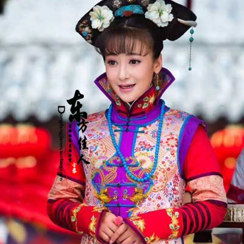 Red QiZhuang New TV Play Jin Chai Die Ying Actress Qing Princess Duan Min Same Design Costume for Women