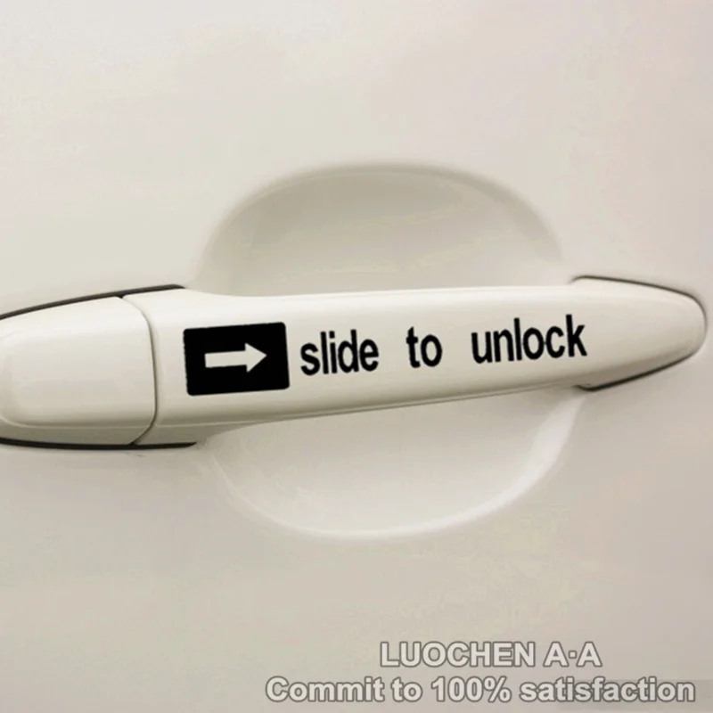 Slide to unlock Funny Car Stickers Decoration Decals For Door Handle Auto Tuning Styling D10