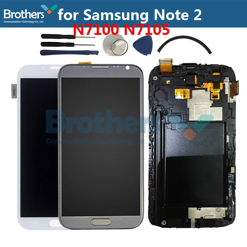 

for Samsung GALAXY Note 2 N7100 N7105 LCD Screen LCD Display for Samsung N7105 LCD with Frame Home Button Touch Screen Digitizer