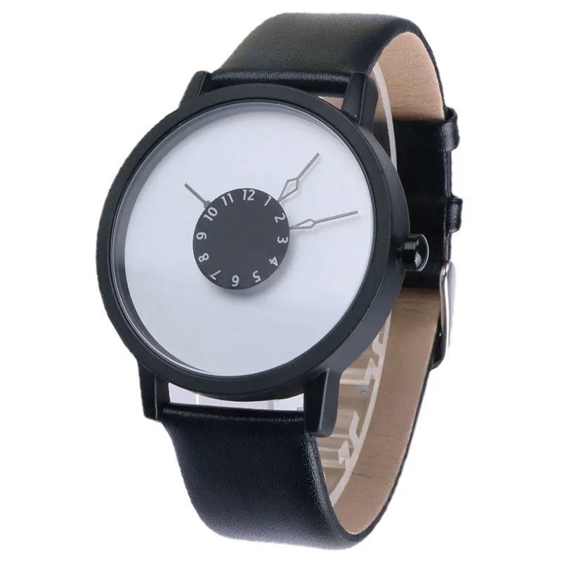 

Men Ladies Unisex Black Pu Leather Quartz Hour Dress Relogio Clocks Fashion Brand Design Casual Sports Watches Relogio Masculino