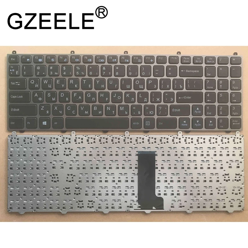 

GZEELE Russian RU Keyboard for DNS Clevo W650EH W650SRH W650 W655 W650SR W650SC R650SJ W6500 W650SJ w655sc w650sh grey frame RU