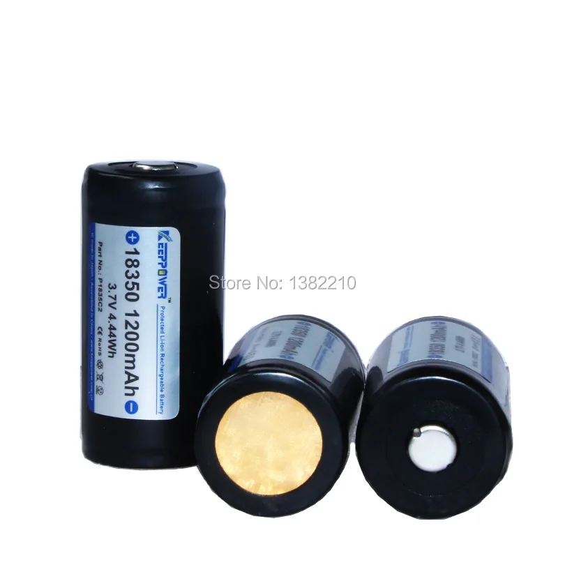 4PCS/LOT Genuine Keeppower 3.6V 18350 1200mAh PROTECTED Real Large Capacity High End Flashlight Battery