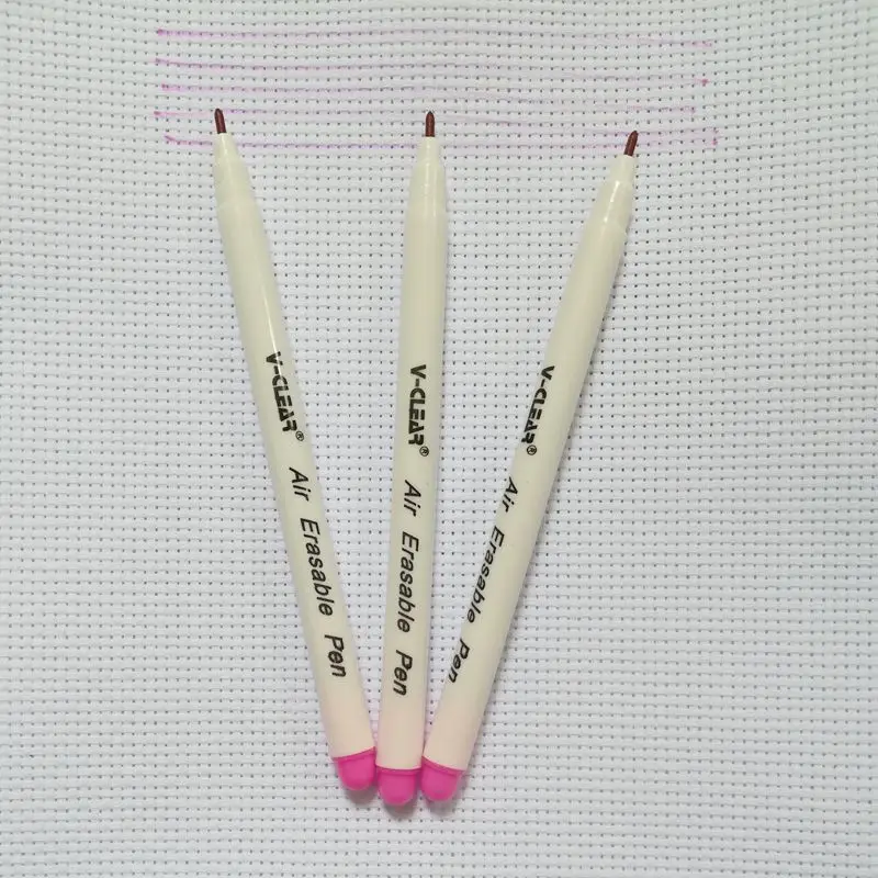 VCLEAR Pink Air Erasable Chaco Ace Pen 3 pcs Auto Vanising Chako Ace Pen Garment Marking Pen Textile Marker Fabric Erasable Pen