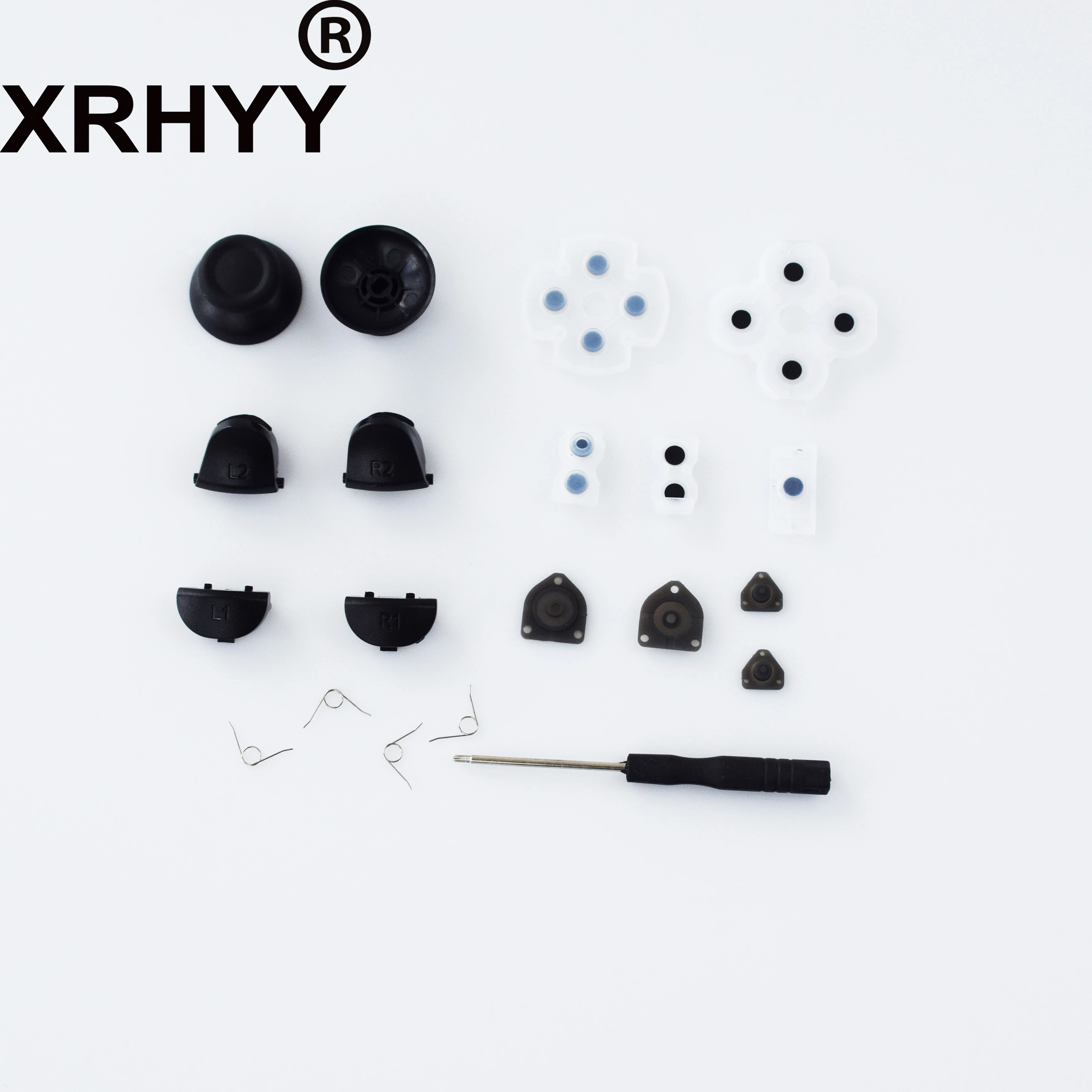 XRHYY كل مجموعة من استبدال أجزاء تحكم منصات المطاط موصل زر الوسادة لسوني بلاي ستيشن 4 PS4 تحكم غمبد