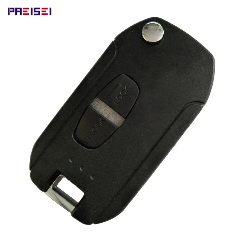 

PREISEI 10pieces/lot Plastic Black 2 Buttons Car Modified Flip Remote Key Case Fobs Replacements For Mitsubishi