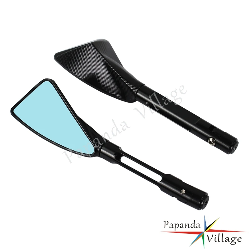 8mm 10mm Motorcycle Handlebar End Rear View Mirrors Blue Glass Side Mirrors for Harley Yamaha BMW Honda Suzuki Ducati Kawasaki