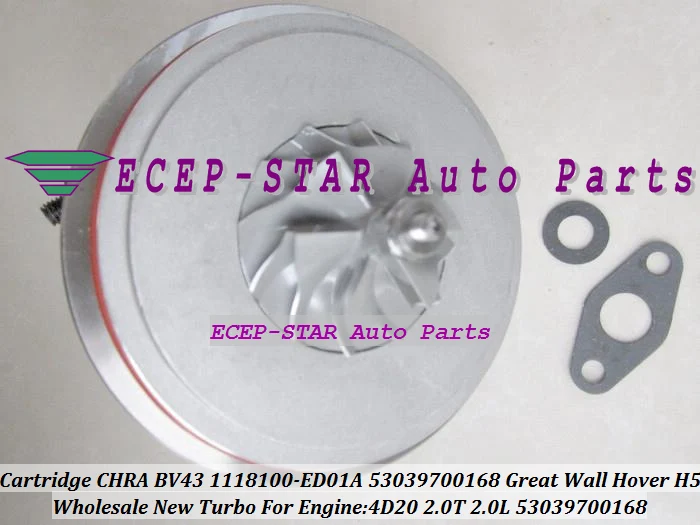 Free Ship Turbo Cartridge CHRA BV43 168 1118100-ED01A 53039880168 53039700168 Turbocharger For Great Wall GW Hover H5 4D20 2.0L