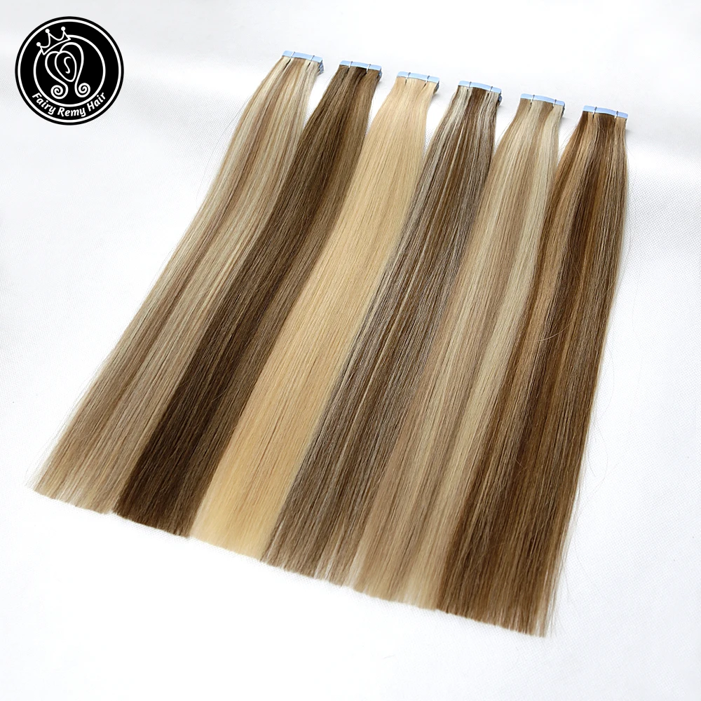 Tape In Real Remy Human Hair Extensions 2.5g/piece 16 18 20 22 24 Inch European Platinum Blonde Adhesive Hair Extension 20 piece