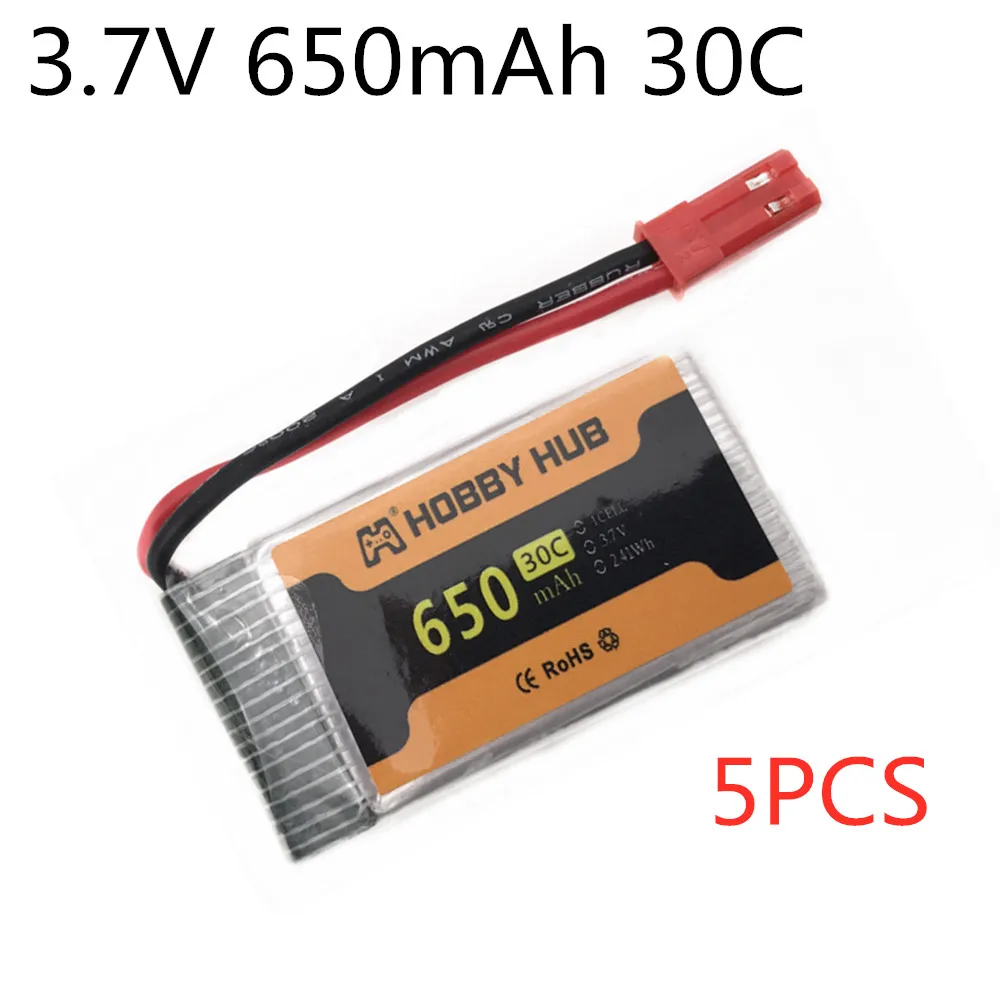 5pcs 3.7v 650mah 852540 Lipo Battery jst Plug for FY550 HJ818 HJ819 Drone Parts RC Drones Quadcopter Battery 3.7v 30c