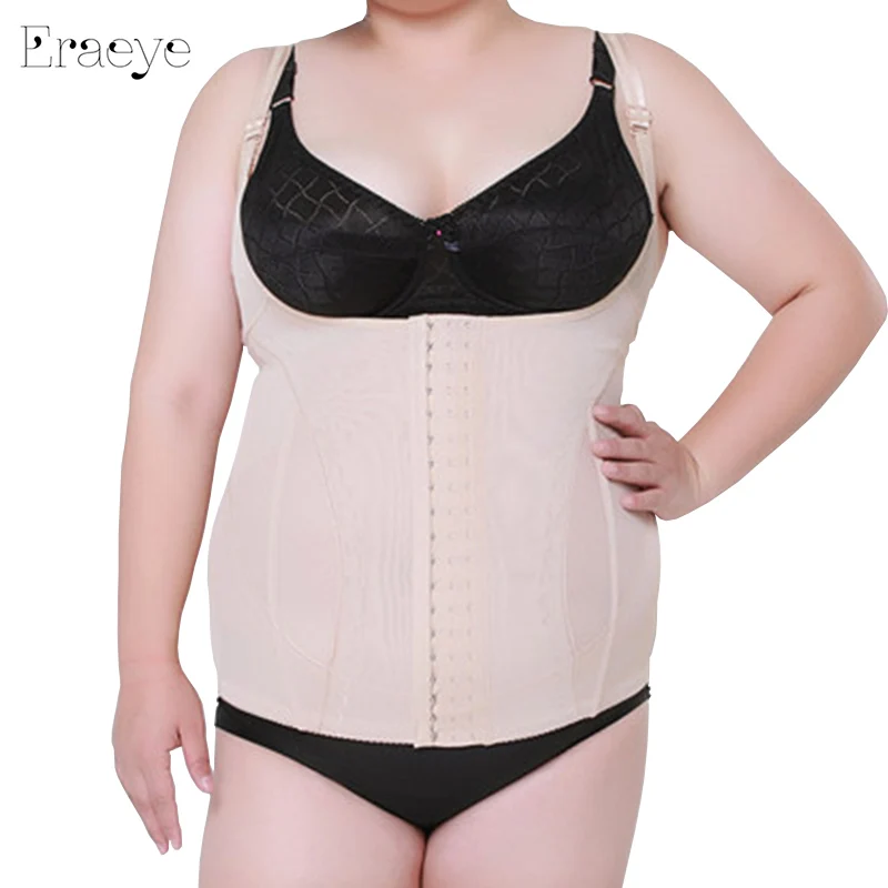 ERAEYE Women Fat Siamese Corset Postpartum Thin Waist Slimming Bodysuit Elastic Shapewear Large Size Ventilation Body Shapers