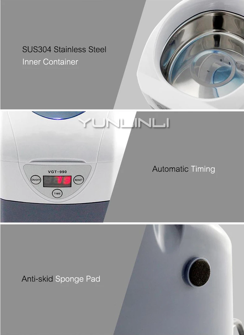 Ultrasonic Cleaner Sterilizer Household Glasses Jewelry  Watch Washing  Equipment Pot Denture Razor Head Small Cleaning Machine