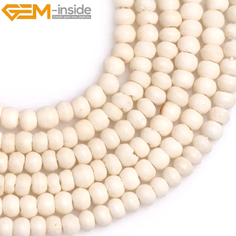 Big Hole Strand Rondelle Donuts Heishi Spacer Beads Tan Cream White Black Natural OX Bone Jewelry Making  Beads