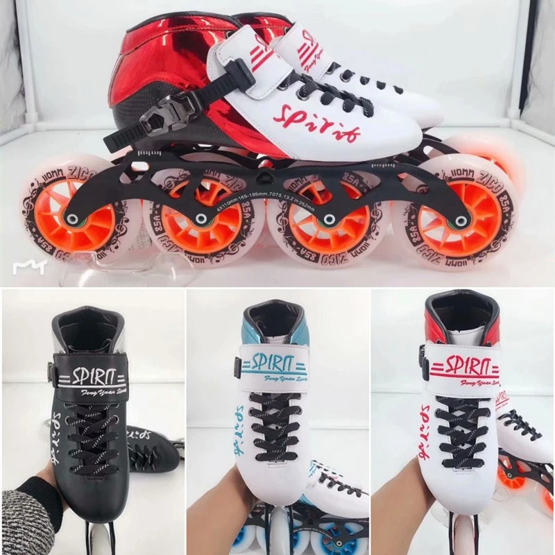 

HOOMORE SPIRIT Professional 4 Wheels Inline Speed Skates Shoes 110mm 100mm 90mm Track Race Competition Skate 30-45 Carbon Fiber