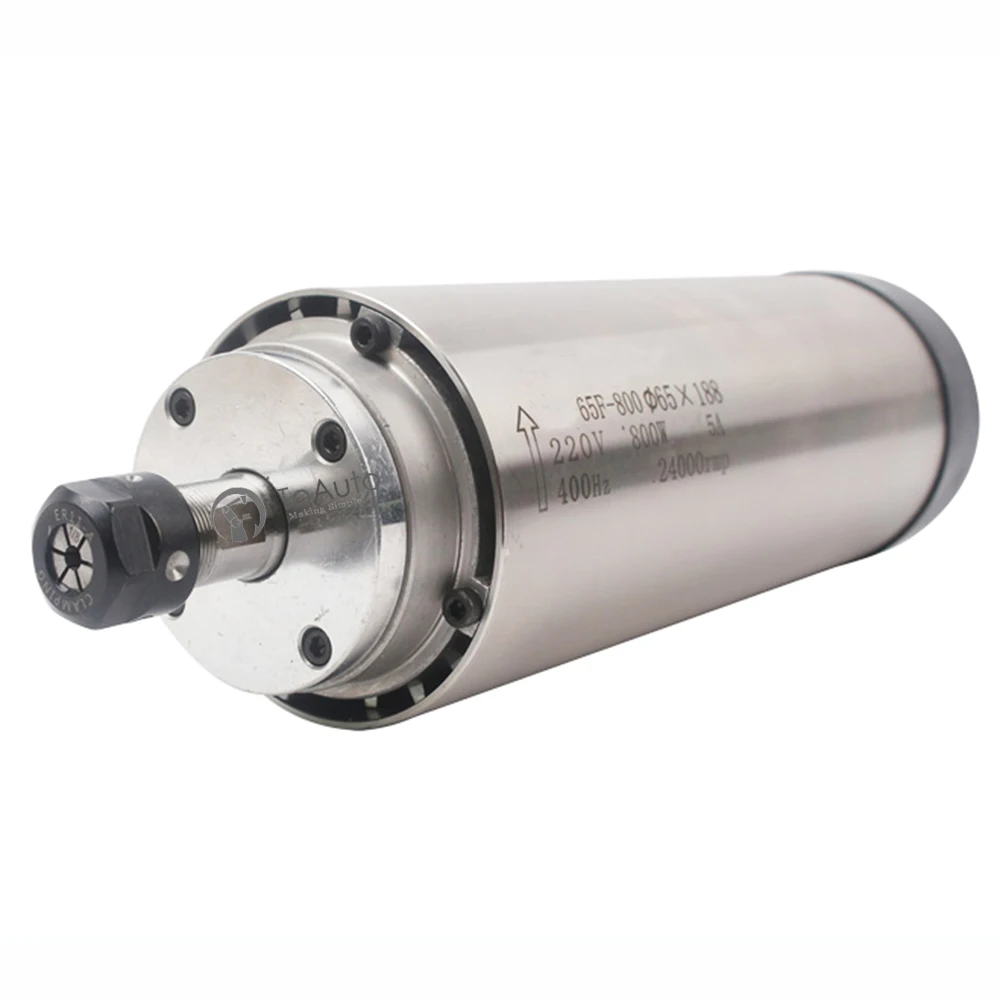 Moteur de broche à grande vitesse, 220 kw, 5a, 65x188mm, 0,33 nm, 400HZ, 24000 tr/min, ER11 + VFD + 14 pinces pour gravure sur bois