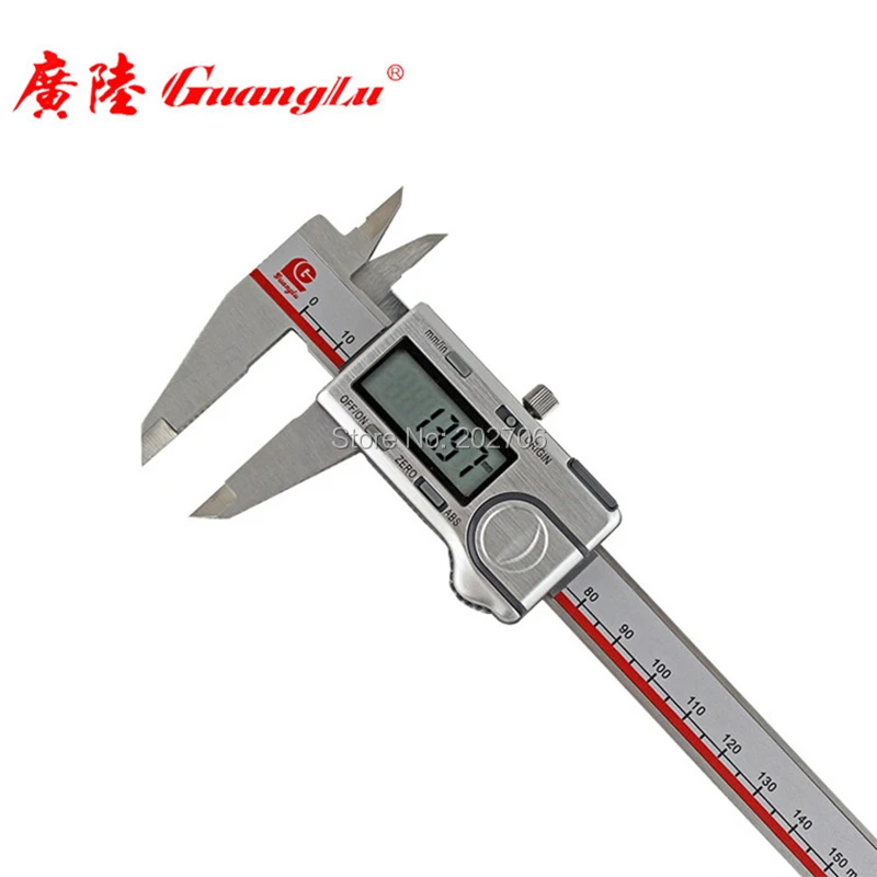 Imagem -02 - Guanglu Marca 0150 mm Polegadas Modo Origem Digital Paquímetro Abs Origem Eletrônico Vernier Caliper Schieber Caliper Micrômetro