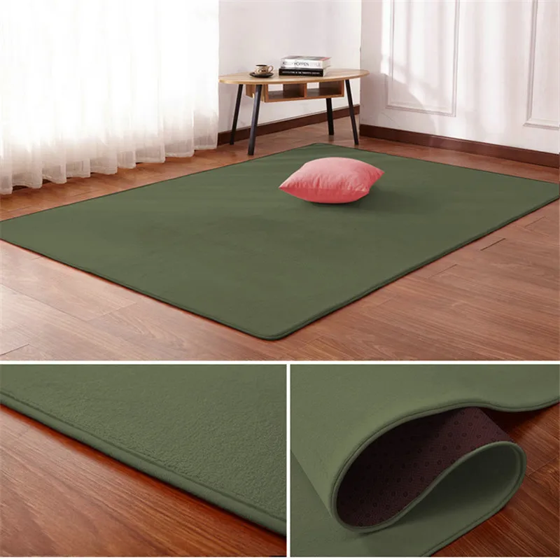 Nordic coral velvet carpet living room floor mat bedroom non-slip blanket living room rug bedroom bedside rectangular floor pad