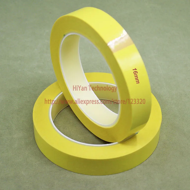 2rolls/Lot 16MM Width 66 Meter Length PET Film Yellow Mylar Tape Adhesive Insulation Anti-Flame For Transformer Capacitor Motors