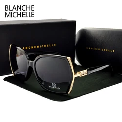 Blanche Michelle – lunettes de soleil polarisées pour femmes, verres solaires surdimensionnés de haute qualité, UV400, dégradé, pour la conduite, avec boîte