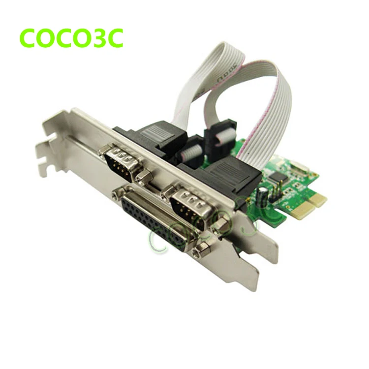 

PCI-e Combo 2 Serial + 1 Parallel IEEE 1284 Controller card PCI express to RS232 com port + printer LPT port adapter