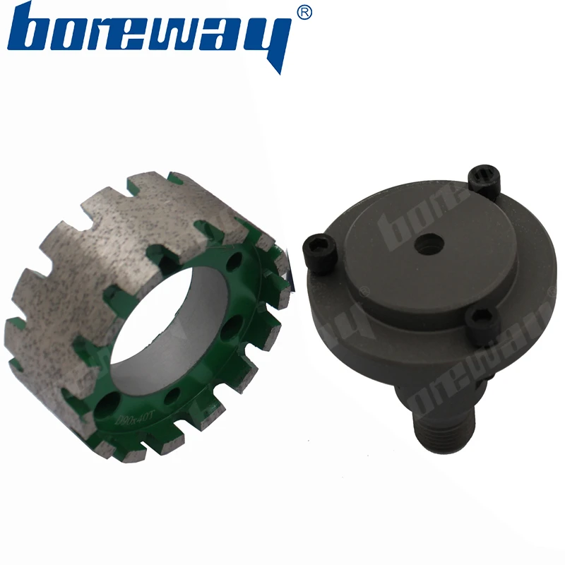 Boreway D90*40T*50H Diamond Standard Stubbing Wheel Integral Heavy Duty Gauging Wheels With 75Mm Connetor Wheel For Sink Hole