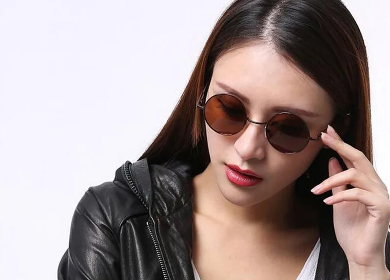 Vintage Round Sunglasses Metal Full Rim Outdoor Sun Glasses Men Women Rx able Anti UV400
