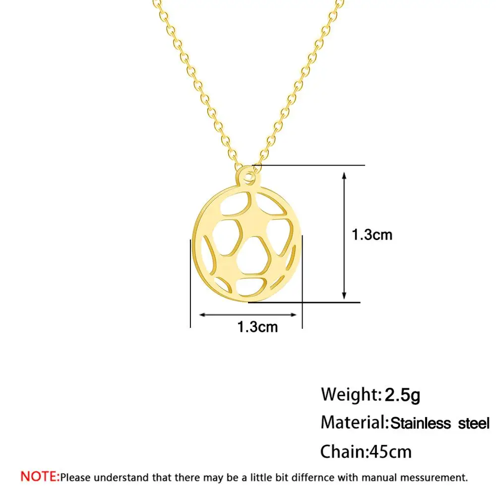 Chandler 316L Stainless Steel Soccer Ball Chain Necklace & Pendant Sports Fan Fitness Football  Fathers Day Gifts For Dad