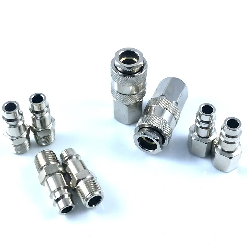 8pcs European Style 1/4\'\'NPT Quick Coupling Male and Female Set Connector Kit  Coupler Air Hose Pneumatic Fitting