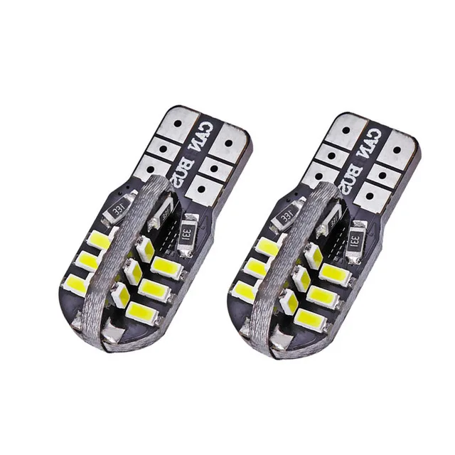 500X T10 W5W LED canbus 24 smd 3014 led 1.5w 6000K NO error Wedge License Plate Light Lamp Car Light Source DC 12V White