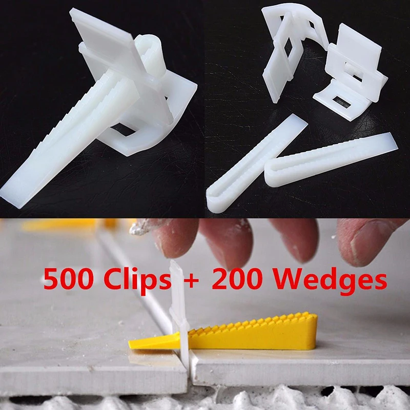 1set 500 Clips + 200 Wedges Tile Leveler Spacers Lippage Tile Leveling System New