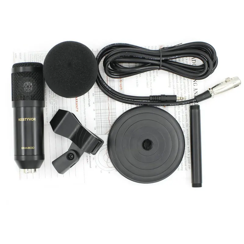 무딘 광택제 BM 800 컴퓨터 마이크, 3.5mm 유선 콘덴서 사운드 마이크, 충격 마운트, 녹음 브로드 캐스팅용, 신제품