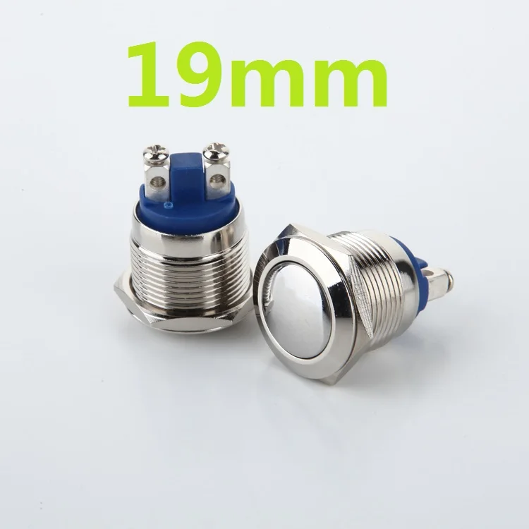 

1pcs 19mm L39 Cabochon Stainless Steel Metal Push Button Switch Car Modification Horn Doorbell Switch Automatic Reset 250V 3A