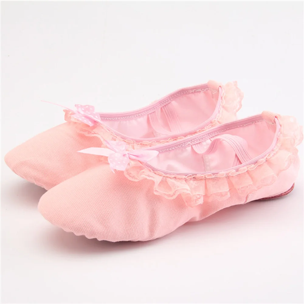 Del merletto Del Fiore di Scorrimento Bambini di Balletto Scarpe Da Ballo Archi Decorazione per le Ragazze