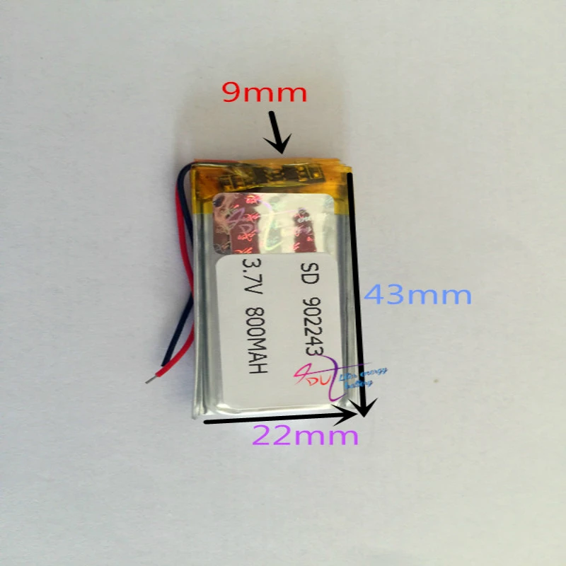 10 pcs 3.7V 800mah 902243 902045 Lithium Polymer LiPo Rechargeable Battery For Mp3 Mp4 DIY PAD DVD E-book bluetooth headset