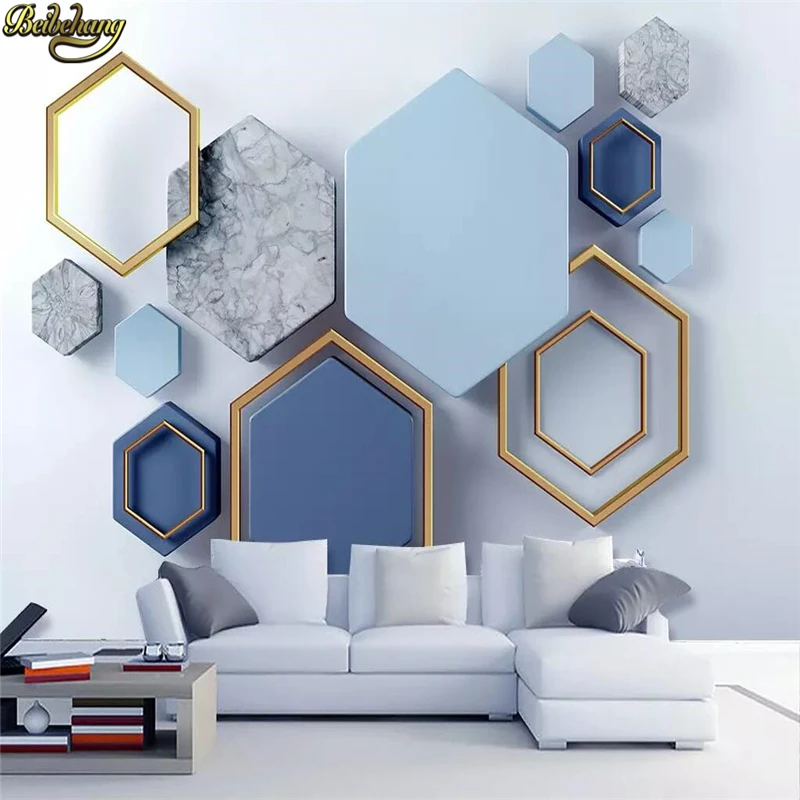 custom Modern minimalist geometric marble Wallpaper for Walls Mural Wallpapers Living Room Bedroom 3D wall paper home decoration