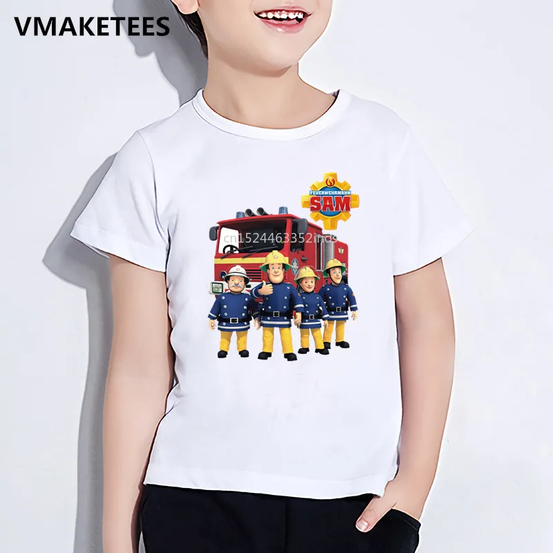 

Kids Summer Short Sleeve Girls & Boys T shirt Children Cartoon Fireman Sam Printed T-shirt Funny Casual Baby Clothes,HKP2078