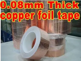 1 Roll 25mm*30 meters *0.08mm Thickness Single Sided  Adhesive Conductive Copper Foil Tape,  Electromagnetic Interference Shield