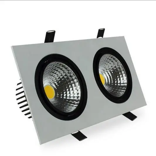 

High Brightness Double head Square led downlight Dimmable 10W 14W 18W 24W led cob Recessed ceiling Down light lamp for Home Dec