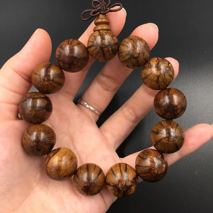 Buddhist Tibetan Prayer Beads Bracelet Bangle Wrist Ornament Natural Wood Buddha Beads Men Jewelry Religion Charm Buddhist Tibet