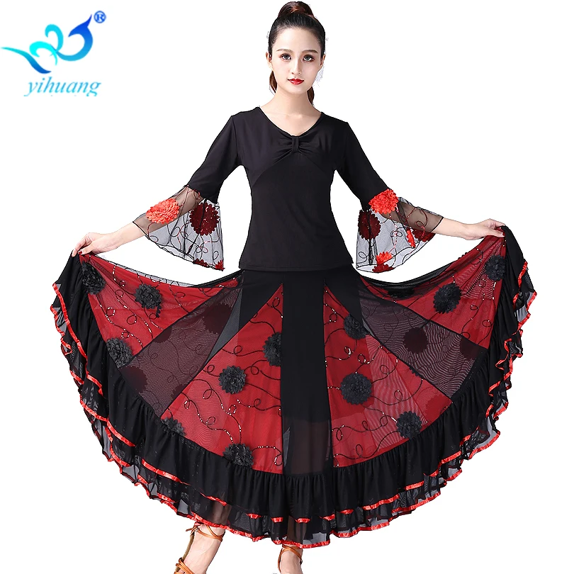 Phòng khiêu vũ Vũ Trang Phục Phù Hợp Với Tiêu Chuẩn Hiện Đại Dancewear Bộ Waltz Trình Diễn Trang Phục Flamenco Vũ Trang Phục Áo Dài Tay Tango số 1