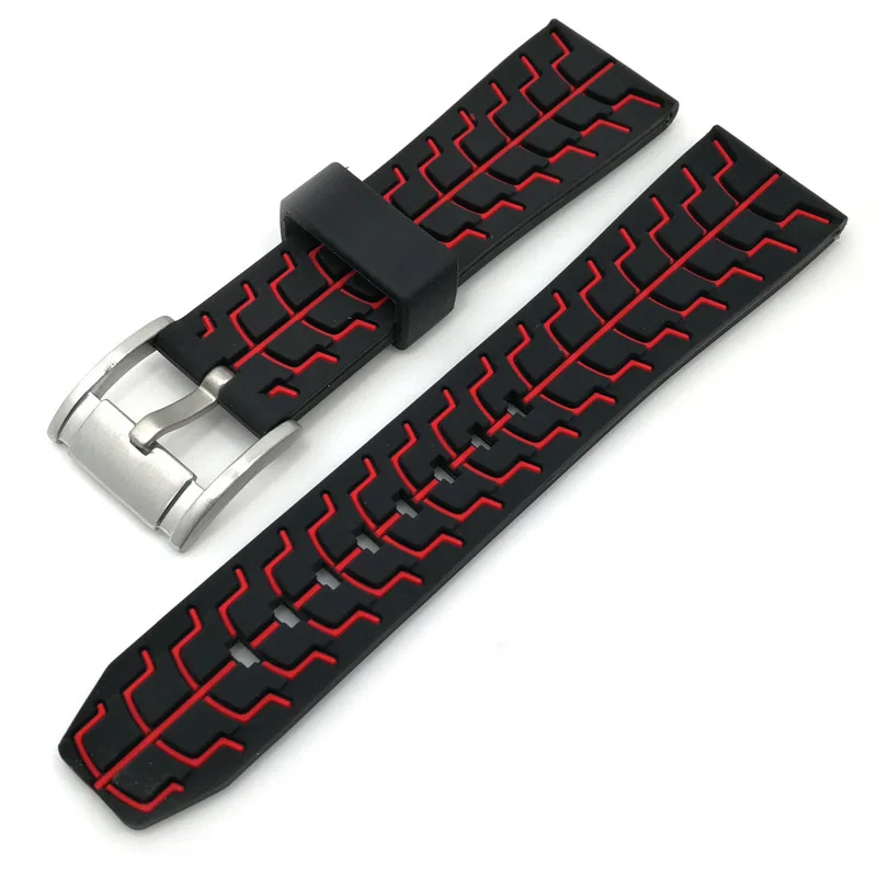 

High Quality Silicone Soft Watch Strap 20mm 22mm 24mm waterproof Watch Band Bracelet Sport Wrist Band Universal Double Color