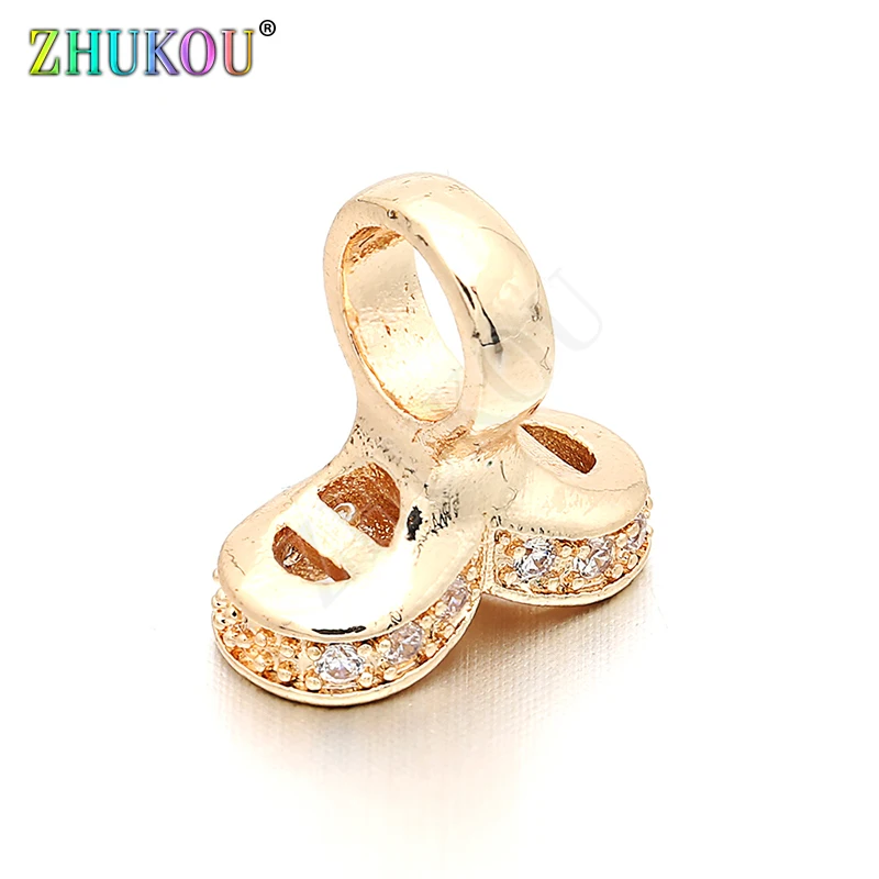 12*12mm High Quality Brass Cubic Zirconia Clasps Hooks Diy Jewelry Findings Making, Hole: 5mm, Model: VK1
