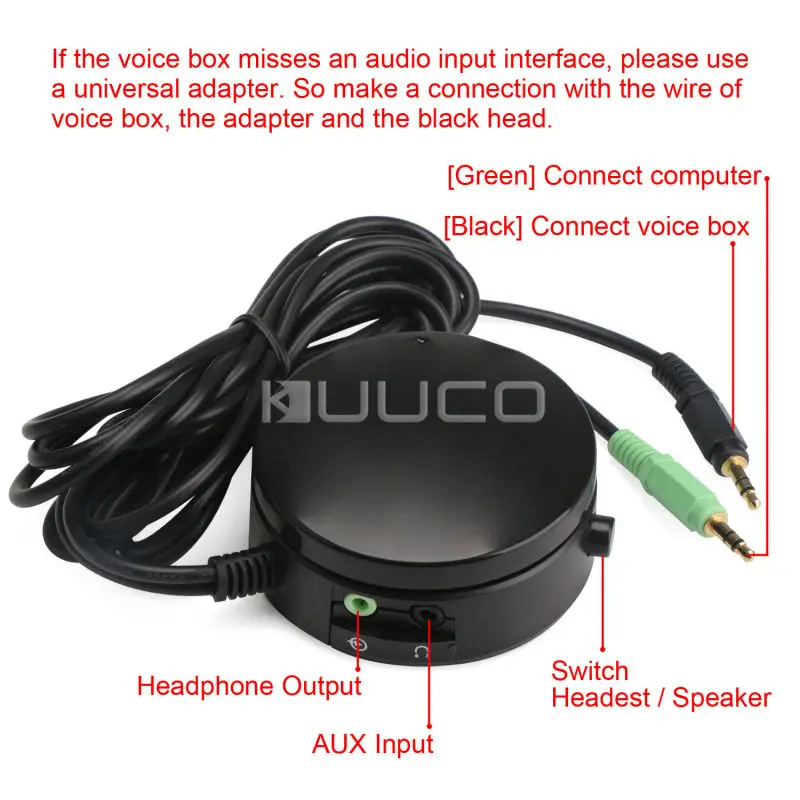 PC Speakers Audio Switch Converter Headphones Volume Controller for Switching Back and Forth between PC Audio and Headphones