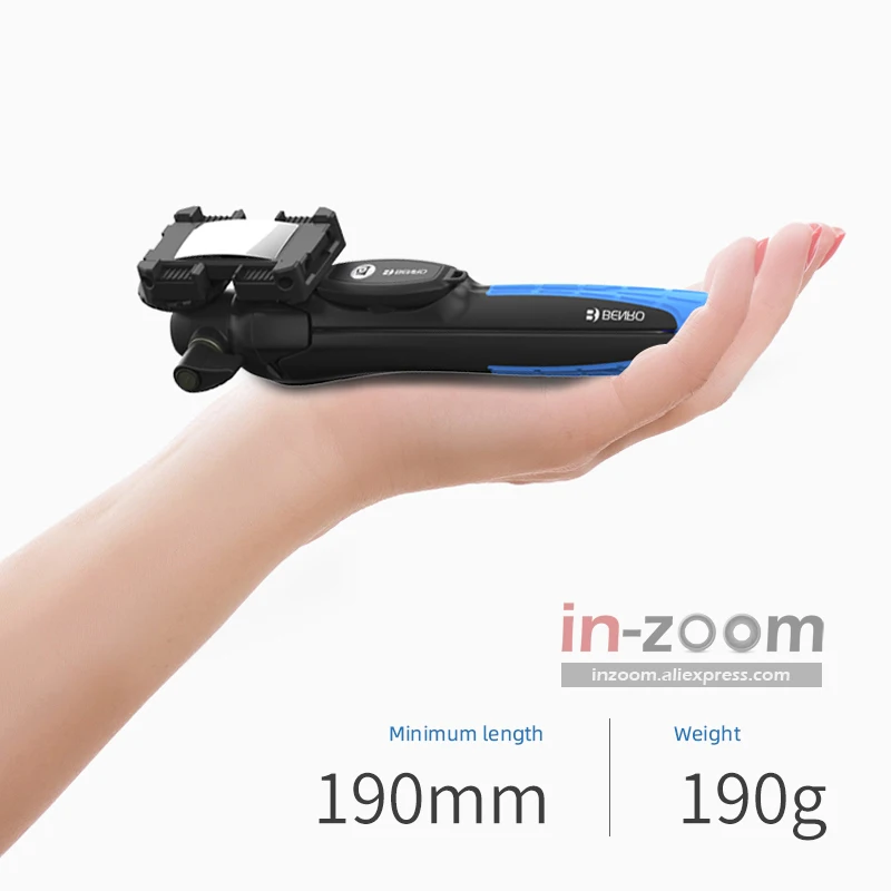 Benro ไม้เซลฟี่ขาตั้งกล้องเล็กๆแบบมือถือ MK10P ยืดได้พร้อมรีโมตสำหรับ MK10II ยี่ห้อ